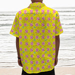 Cute Lollipop Pattern Print Textured Short Sleeve Shirt