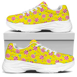 Cute Lollipop Pattern Print White Chunky Shoes