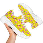 Cute Lollipop Pattern Print White Chunky Shoes