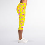 Cute Lollipop Pattern Print Women's Capri Leggings