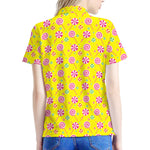 Cute Lollipop Pattern Print Women's Polo Shirt