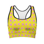 Cute Lollipop Pattern Print Women's Sports Bra