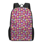 Cute Macaron Pattern Print 17 Inch Backpack