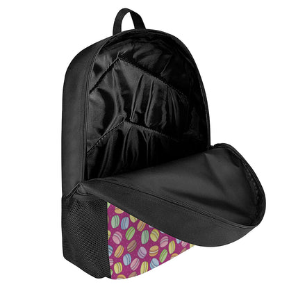 Cute Macaron Pattern Print 17 Inch Backpack