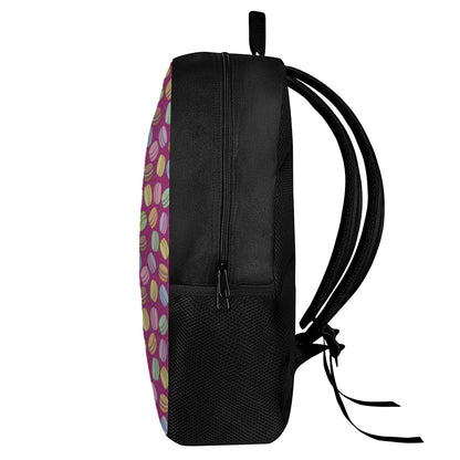Cute Macaron Pattern Print 17 Inch Backpack