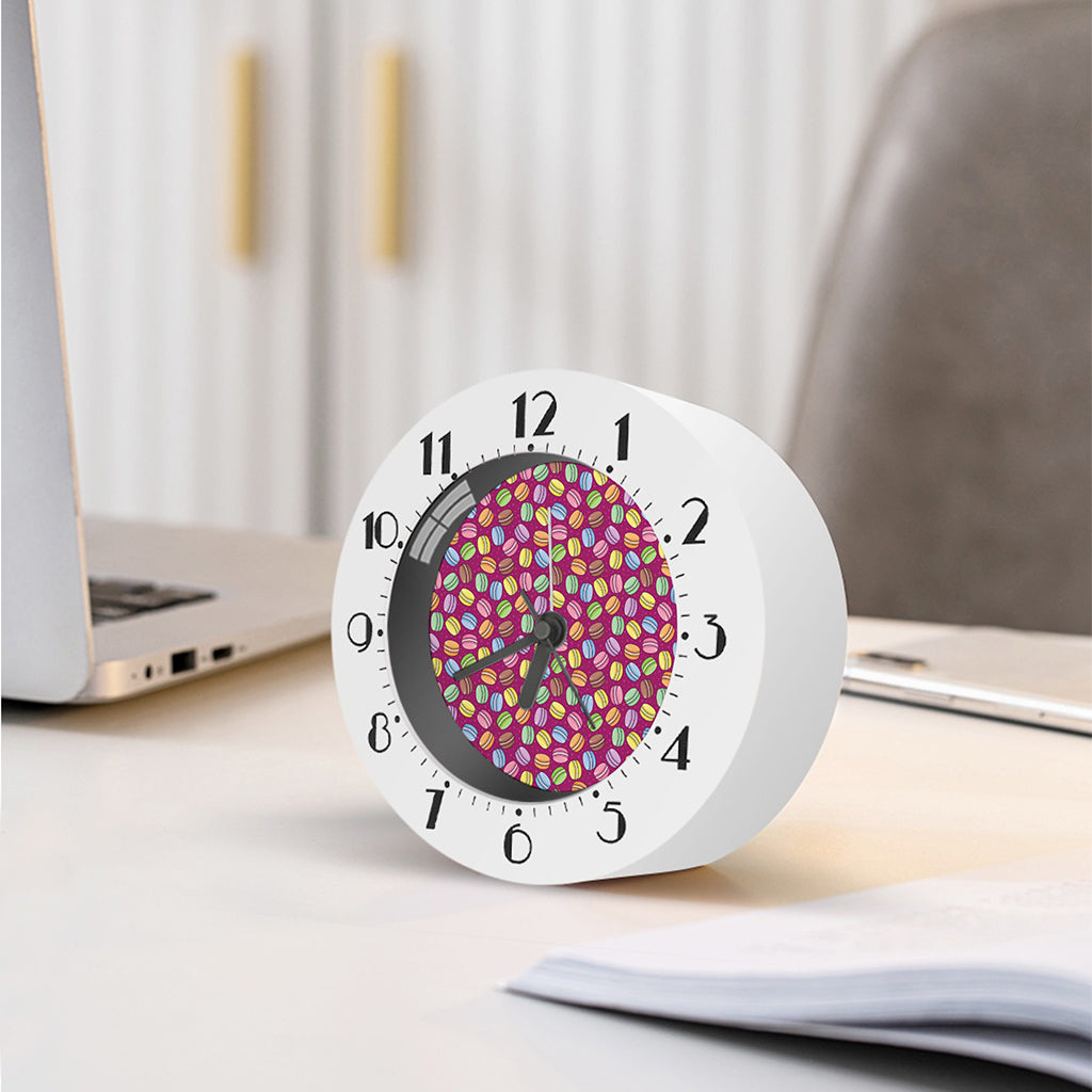 Cute Macaron Pattern Print Alarm Clock