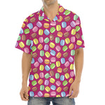 Cute Macaron Pattern Print Aloha Shirt