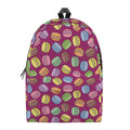 Cute Macaron Pattern Print School Backpack