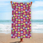 Cute Macaron Pattern Print Beach Towel