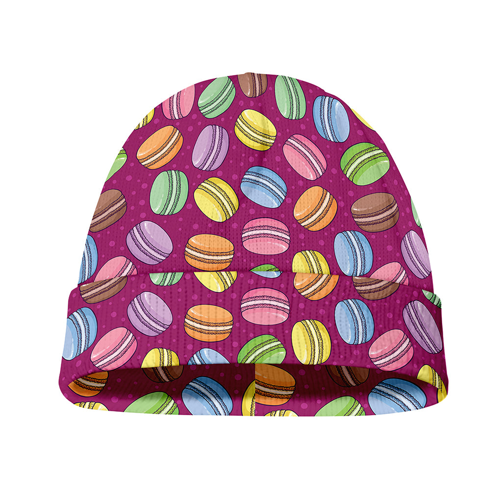 Cute Macaron Pattern Print Beanie