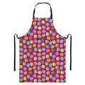 Cute Macaron Pattern Print Bib Apron With Pocket