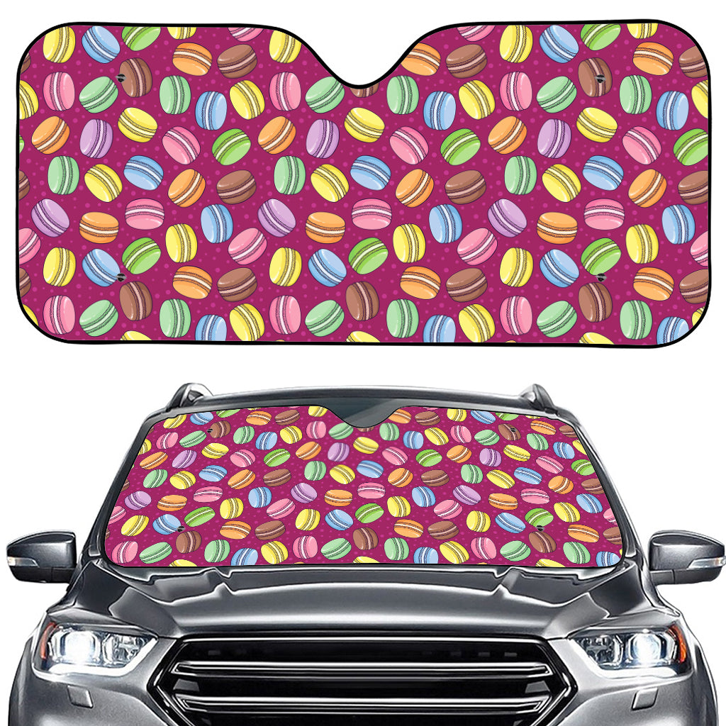 Cute Macaron Pattern Print Car Windshield Sun Shade