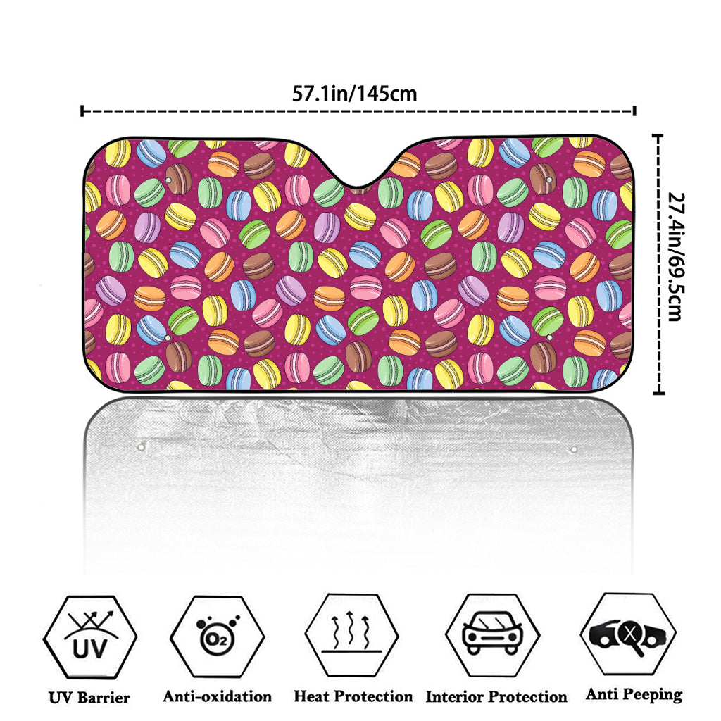 Cute Macaron Pattern Print Car Windshield Sun Shade