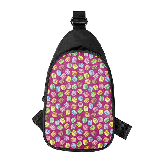 Cute Macaron Pattern Print Chest Bag