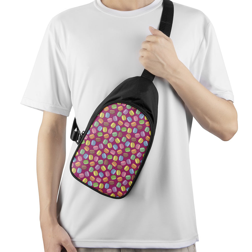 Cute Macaron Pattern Print Chest Bag