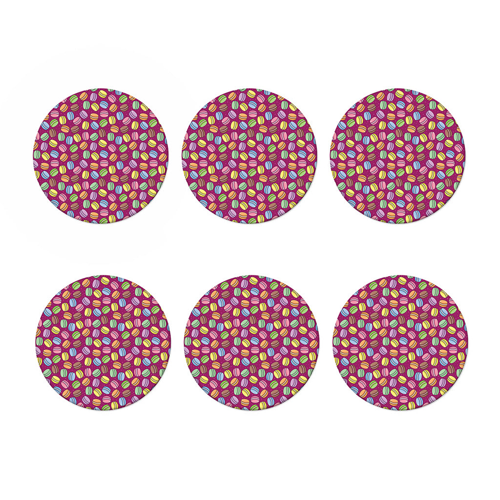 Cute Macaron Pattern Print Coaster Set