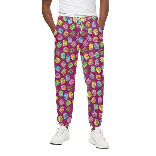 Cute Macaron Pattern Print Cotton Pants