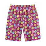 Cute Macaron Pattern Print Cotton Shorts