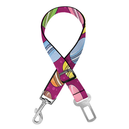 Cute Macaron Pattern Print Dog Seat Belt