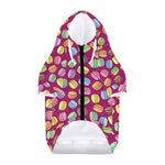 Cute Macaron Pattern Print Dog Zip Up Hoodie