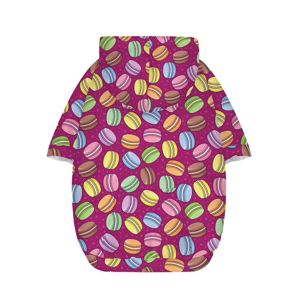 Cute Macaron Pattern Print Dog Zip Up Hoodie