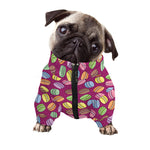 Cute Macaron Pattern Print Dog Zip Up Jacket