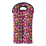 Cute Macaron Pattern Print Double Neoprene Wine Tote