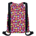 Cute Macaron Pattern Print Drawstring Backpack