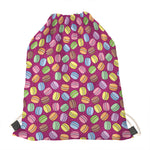 Cute Macaron Pattern Print Drawstring Bag