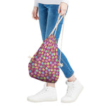 Cute Macaron Pattern Print Drawstring Bag