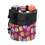 Cute Macaron Pattern Print Drawstring Makeup Bag