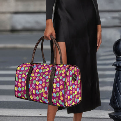 Cute Macaron Pattern Print Duffle Bag