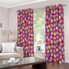 Cute Macaron Pattern Print Extra Wide Grommet Curtains