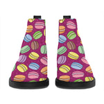 Cute Macaron Pattern Print Flat Ankle Boots