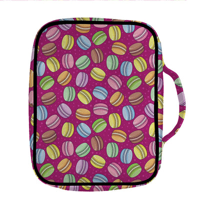 Cute Macaron Pattern Print Front Pocket Bible Bag