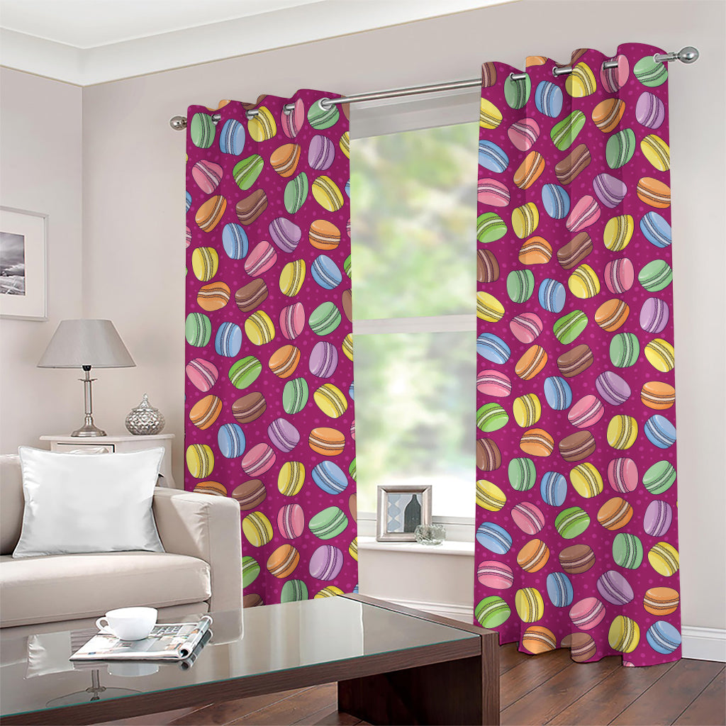 Cute Macaron Pattern Print Grommet Curtains