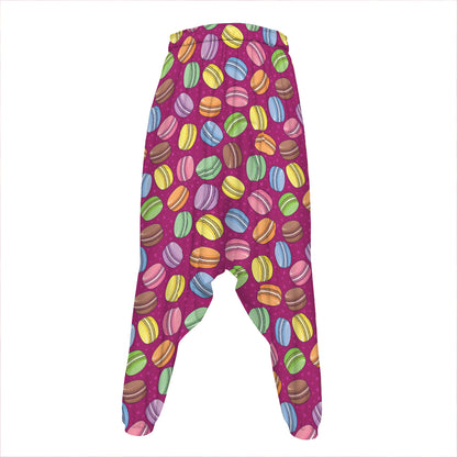Cute Macaron Pattern Print Hammer Pants