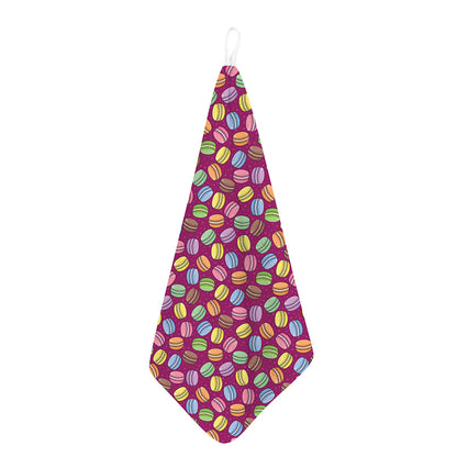 Cute Macaron Pattern Print Hand Towel