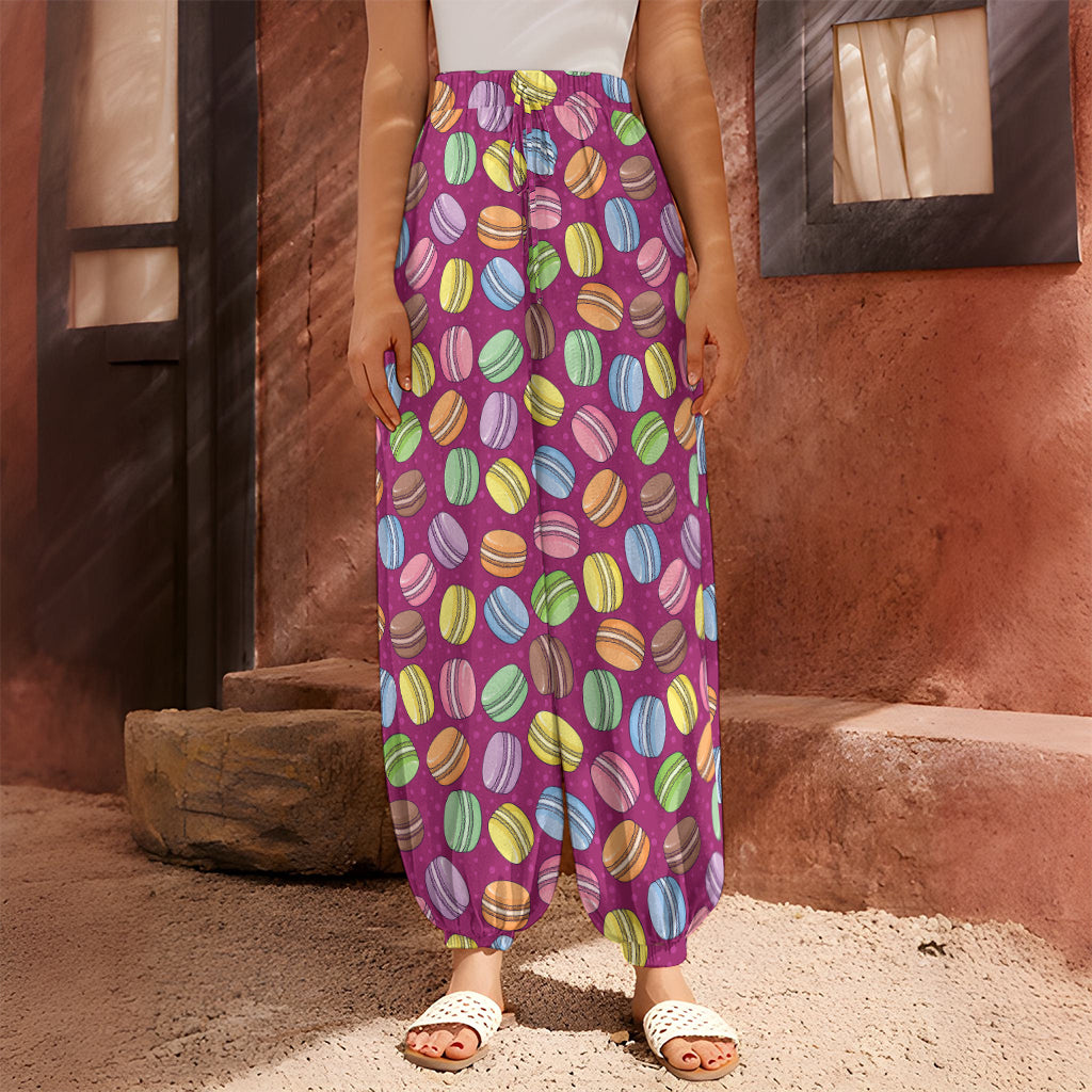 Cute Macaron Pattern Print Harem Pants