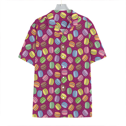 Cute Macaron Pattern Print Hawaiian Shirt