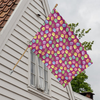 Cute Macaron Pattern Print House Flag