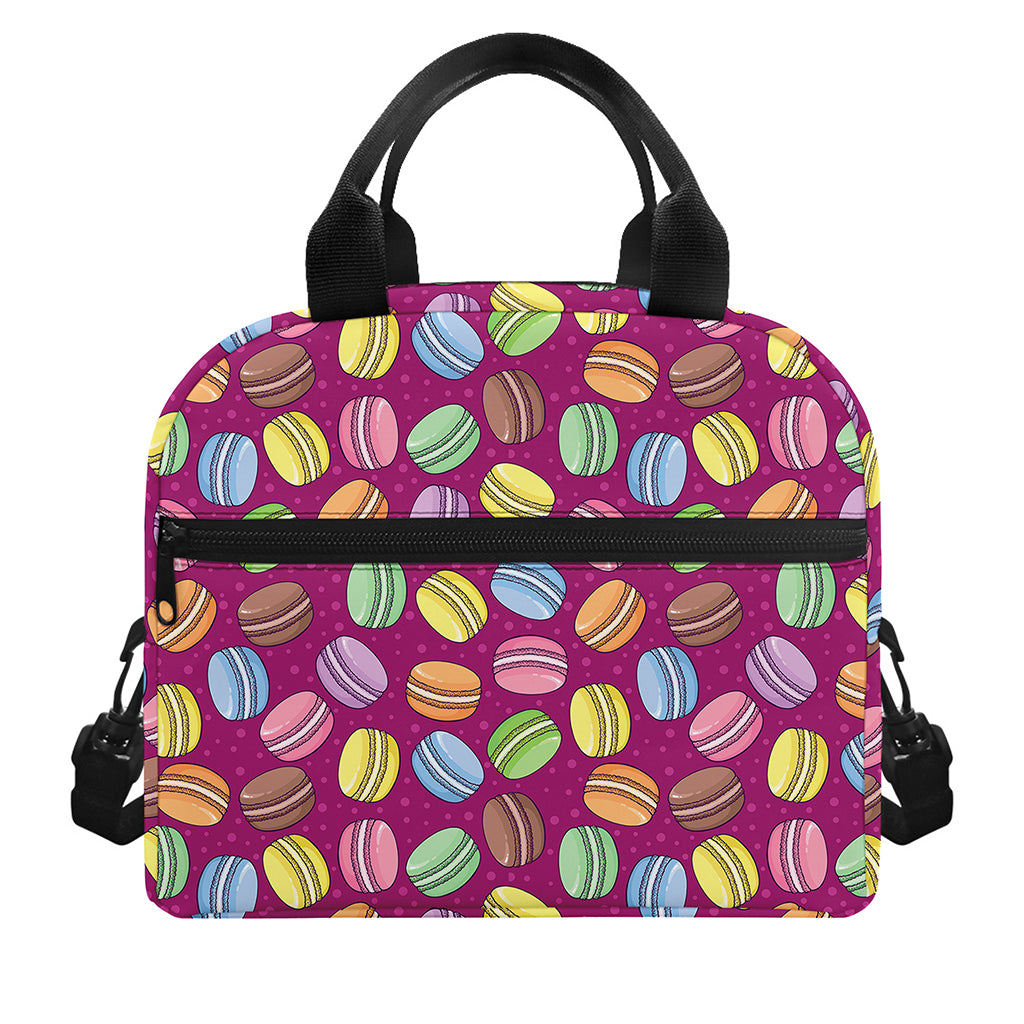Cute Macaron Pattern Print Insulated Lunch Bag