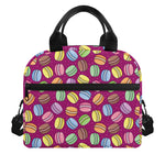 Cute Macaron Pattern Print Insulated Lunch Bag