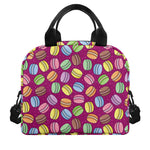 Cute Macaron Pattern Print Insulated Lunch Bag