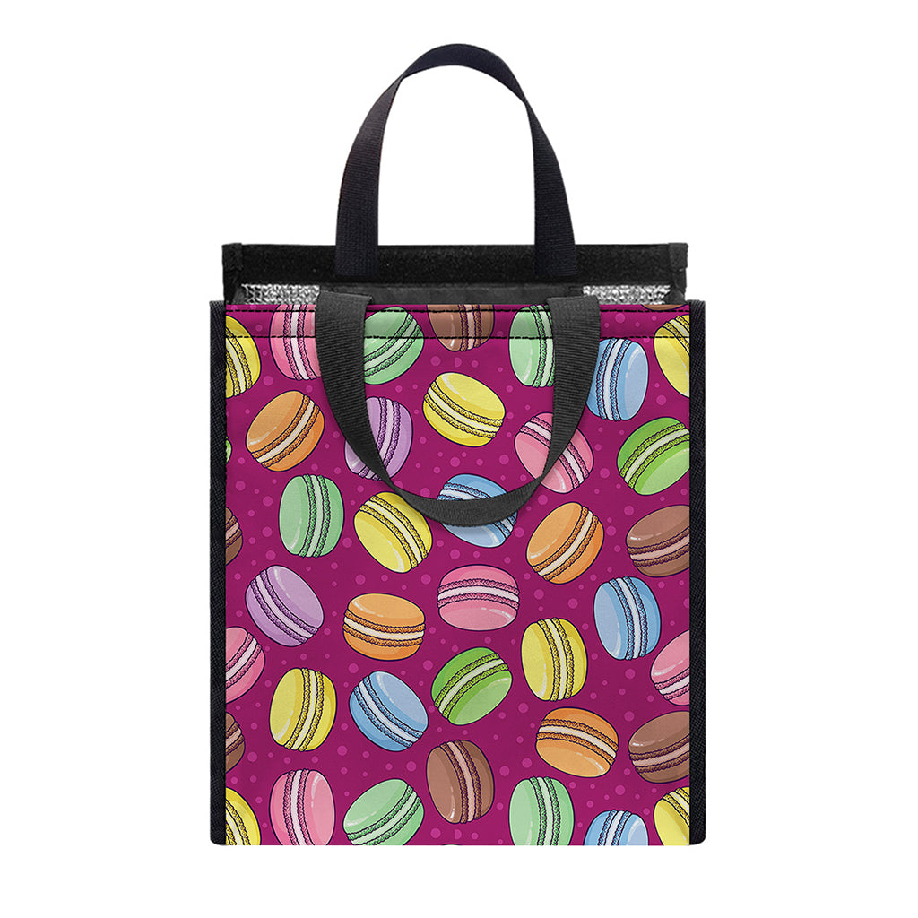 Cute Macaron Pattern Print Insulated Lunch Tote