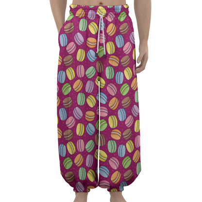Cute Macaron Pattern Print Lantern Pants
