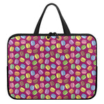 Cute Macaron Pattern Print Laptop Sleeve With Handle