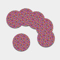 Cute Macaron Pattern Print Leather Coaster Set