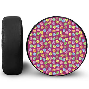 Cute Macaron Pattern Print Leather Spare Tire Cover