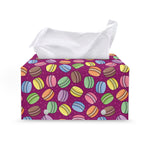 Cute Macaron Pattern Print Leather Tissue Box Cover
